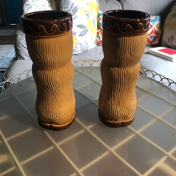 Two Vintage Tiki Mug Made in Japan, Park Marshall PMP unlabeled Tumblers - Picture 5 of 11